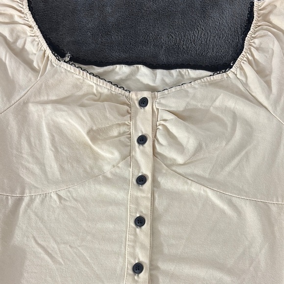 Cream Button-Up Women's Top - Picture 3 of 5